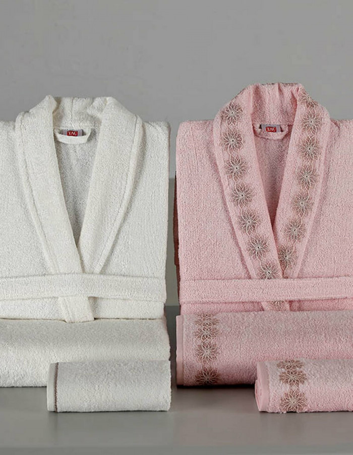 Taç Clemita Bambu Aile Seti Pembe-Ekru