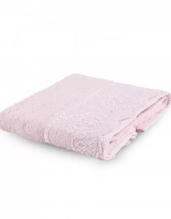 Taç Lace Yüz Havlusu Pembe
