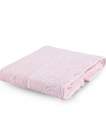 Taç Lace Yüz Havlusu Pembe