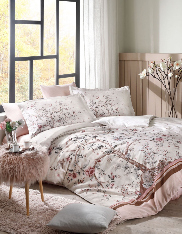 Özdilek Albero In Fiore King Size Nevresim Takımı Pudra