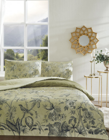 Özdilek Antique Garden Saten Çift Kişilik Nevresim Takımı Yeşil