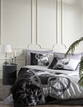 Özdilek Cadena Saten Çift Kişilik Nevresim Takımı Siyah