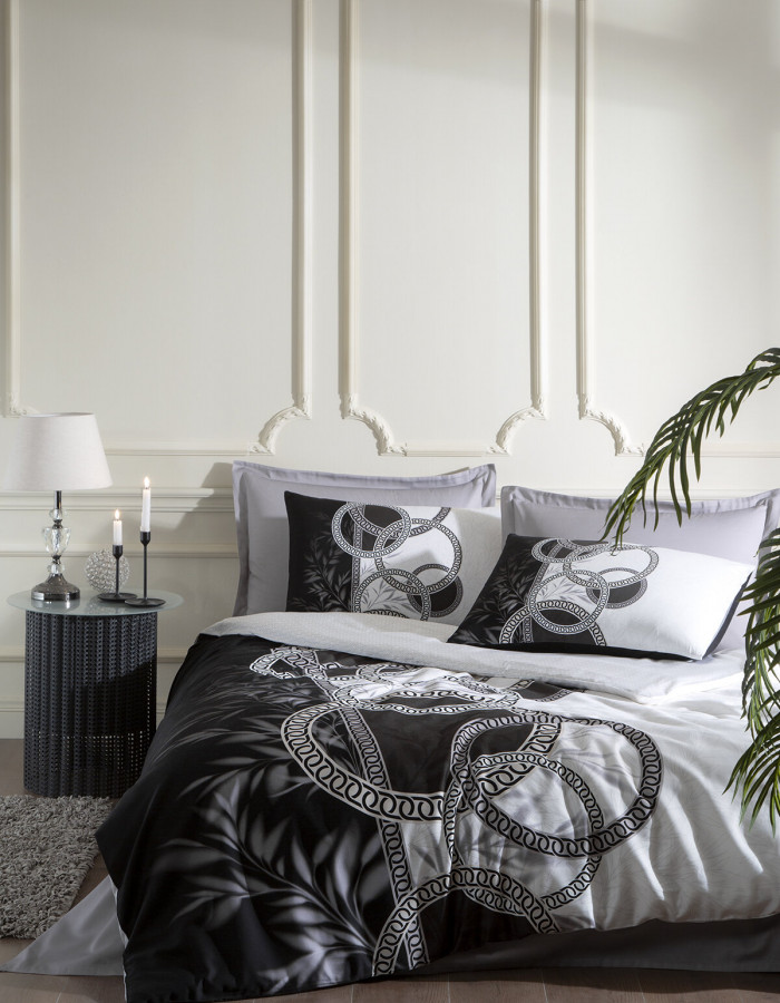 Özdilek Cadena Saten Çift Kişilik Nevresim Takımı Siyah