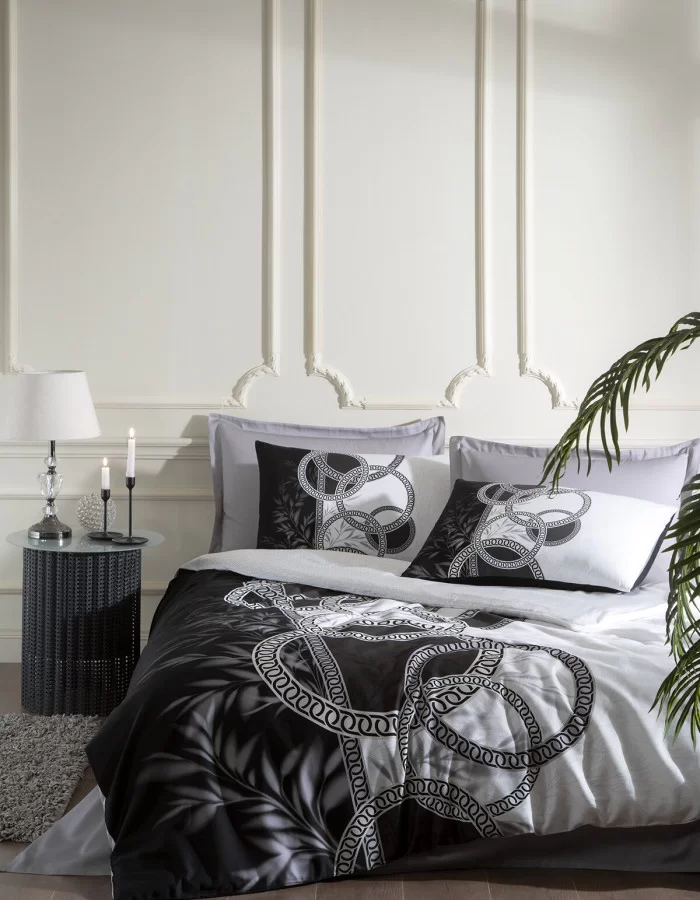 Özdilek Cadena Saten Çift Kişilik Nevresim Takımı Siyah