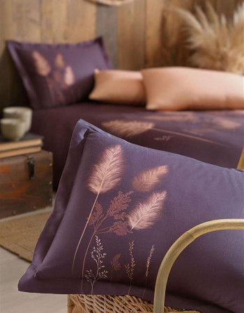 Özdilek Pastoral Saten Çift Kişilik Nevresim Takımı Mor