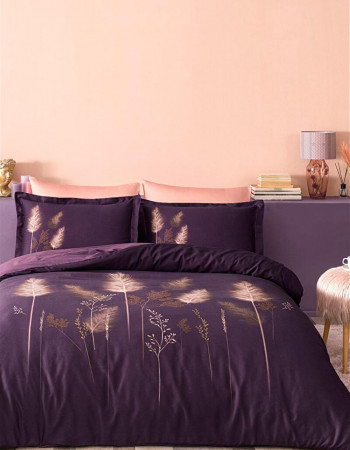 Özdilek Pastoral Saten Çift Kişilik Nevresim Takımı Mor