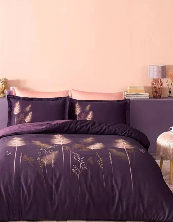 Özdilek Pastoral Saten Çift Kişilik Nevresim Takımı Mor