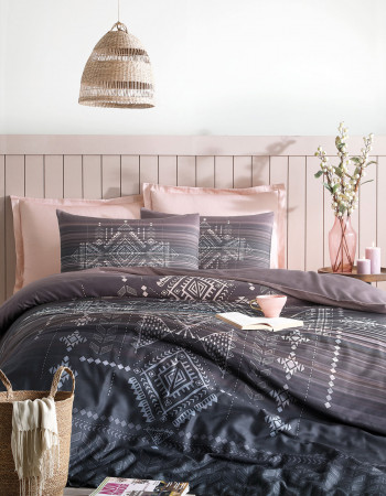 Özdilek Tappeto Saten Çift Kişilik Nevresim Takımı Lacivert