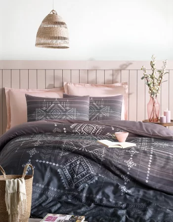 Özdilek Tappeto Saten Çift Kişilik Nevresim Takımı Lacivert