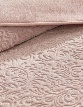 Taç Doressa Çift Kişilik Embos Battaniye Pudra