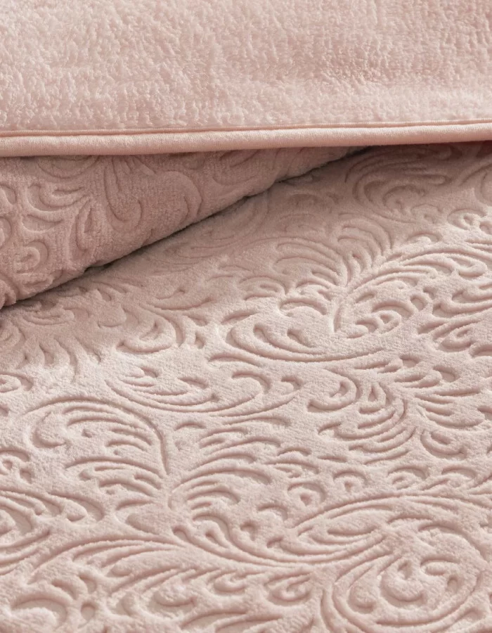 Taç Doressa Çift Kişilik Embos Battaniye Pudra