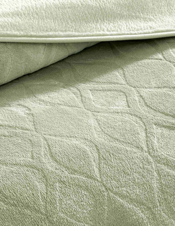 Taç Tessra Çift Kişilik Embos Battaniye Yeşil