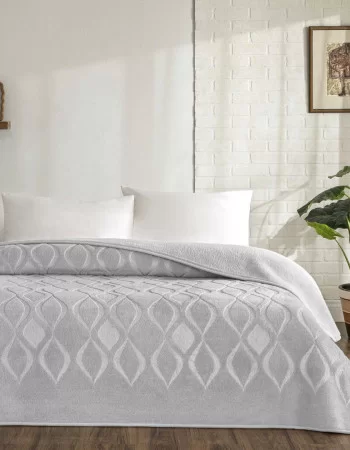 Taç Tessra Çift Kişilik Embos Battaniye Gri