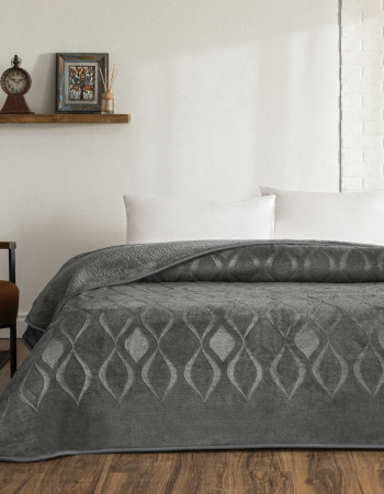 Taç Tessra Çift Kişilik Embos Battaniye Antrasit