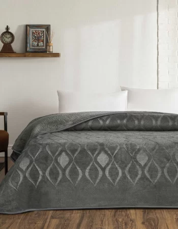 Taç Tessra Çift Kişilik Embos Battaniye Antrasit