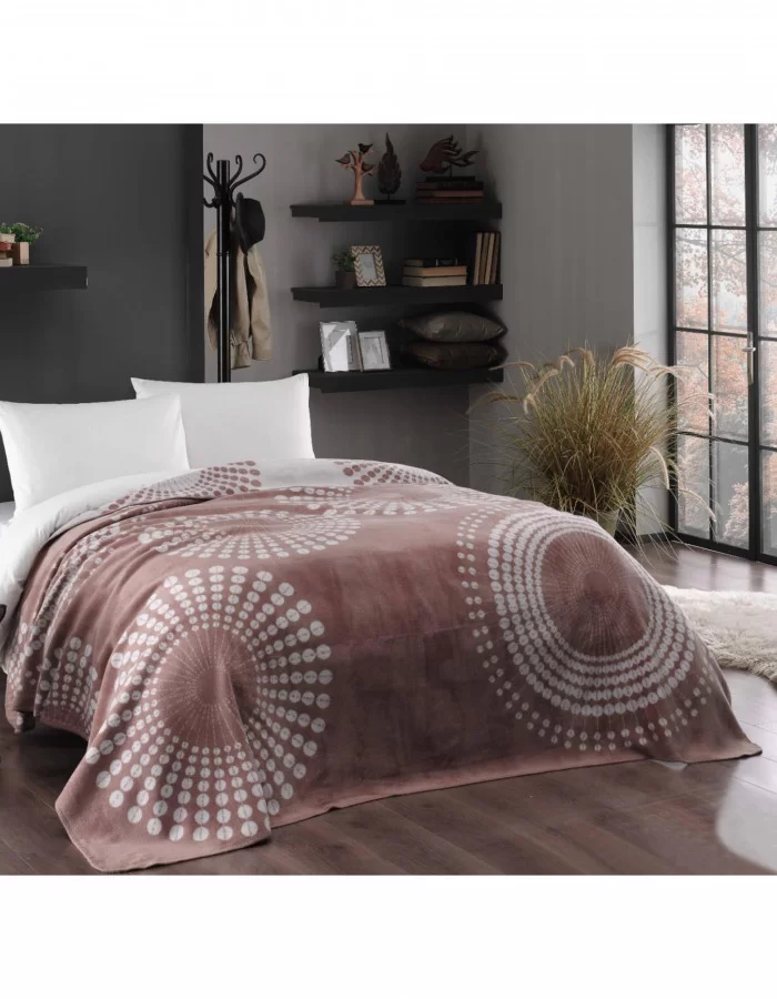 Taç Moon Çift Kişilik Battaniye Kahve