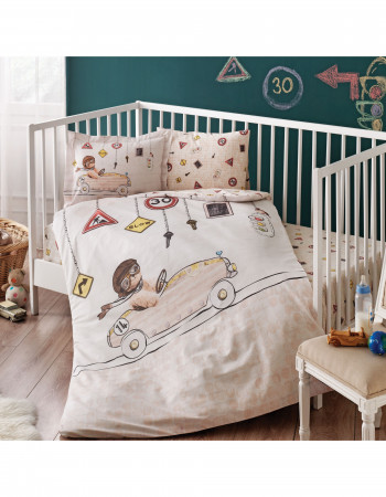 Taç Driver Bebek Nevresim Takımı Bej