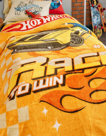 Taç Lisanslı Hot Wheels Rise Tek Kişilik Battaniye