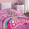 Taç Lisanslı Barbie Sun Tek Kişilik Battaniye
