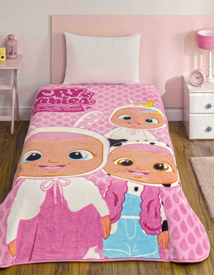 Taç Lisanslı Cry Babies Rise Tek Kişilik Battaniye