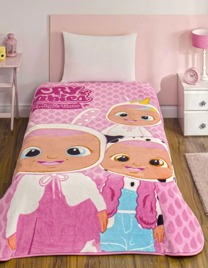 Taç Lisanslı Cry Babies Rise Tek Kişilik Battaniye