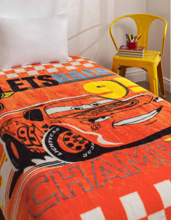 Taç Lisanslı Disney Cars Speed Tek Kişilik Battaniye