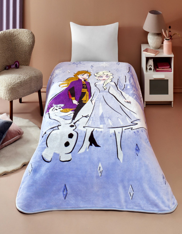 Taç Lisanslı Disney Frozen Hello Tek Kişilik Battaniye
