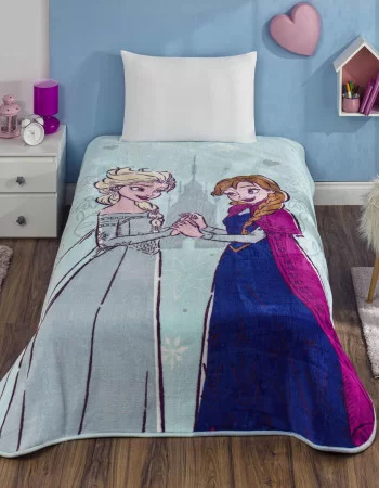 Taç Lisanslı Disney Frozen Tek Kişilik Battaniye