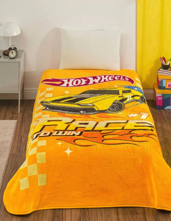 Taç Lisanslı Hot Wheels Rise Tek Kişilik Battaniye