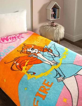 Taç Lisanslı Winx 2 Tek Kişilik Battaniye