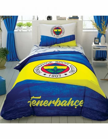 Taç Fenerbahçe Wooden Logo Tek Kişilik Nevresim Takımı