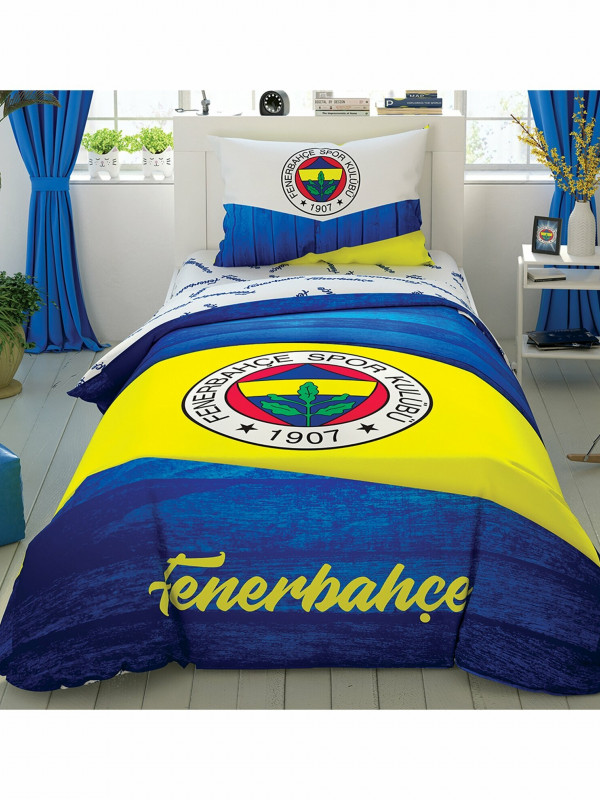 Taç Fenerbahçe Wooden Logo Tek Kişilik Nevresim Takımı