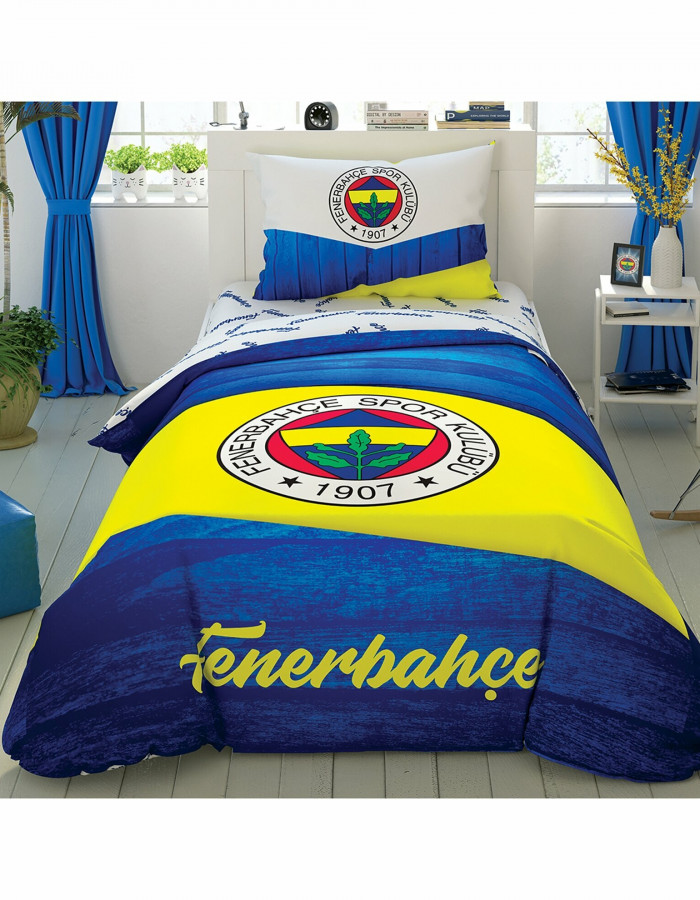 Taç Fenerbahçe Wooden Logo Tek Kişilik Nevresim Takımı