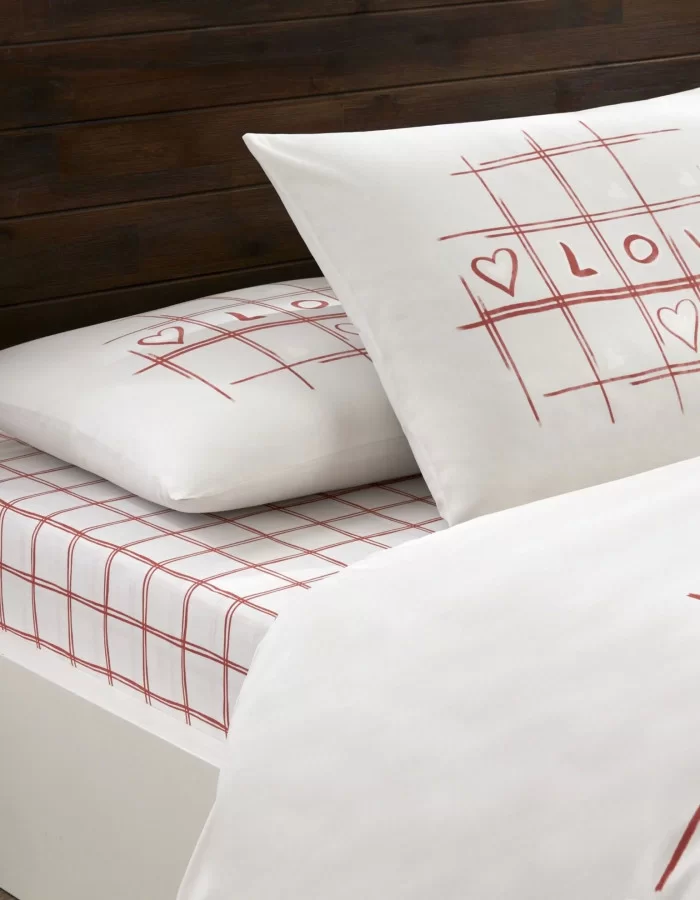 Taç Romenta Glow Ranforce Çift Kişilik Nevresim Takımı Kırmızı