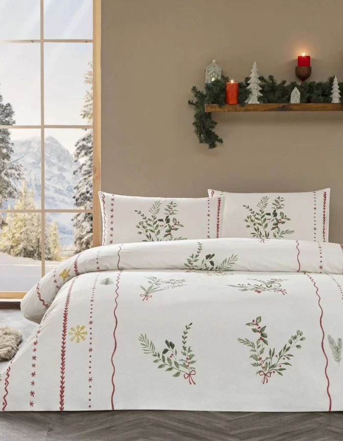 Taç Mistovia Glow Ranforce Çift Kişilik Nevresim Takımı Beyaz