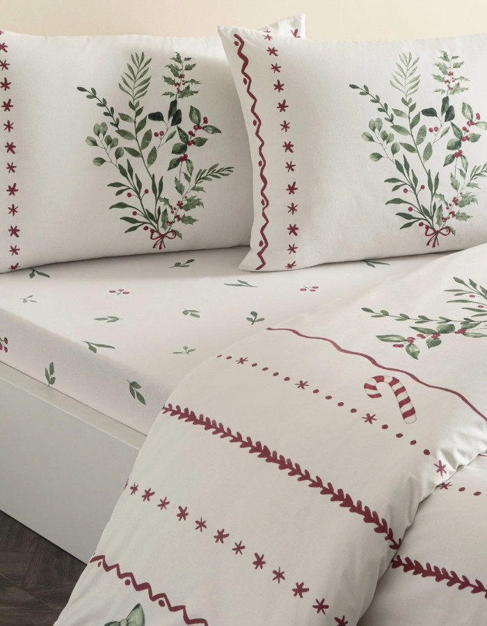 Taç Mistovia Glow Ranforce Çift Kişilik Nevresim Takımı Beyaz