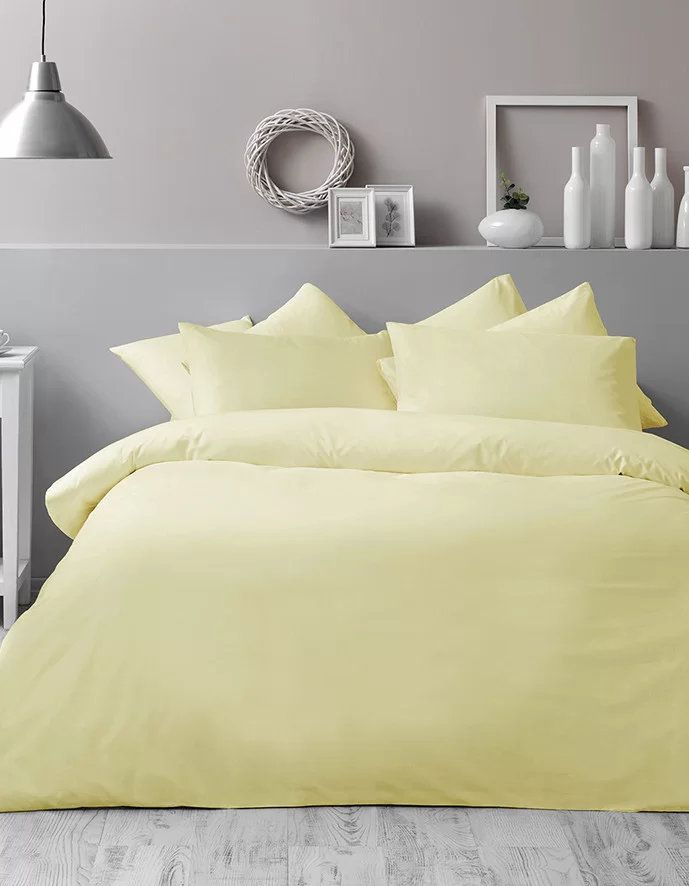 Taç Basic Tek Kişilik Antibakteriyel Nevresim Takımı Sarı