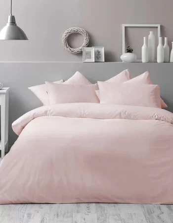 Taç Basic Çift Kişilik Antibakteriyel Nevresim Takımı Pembe