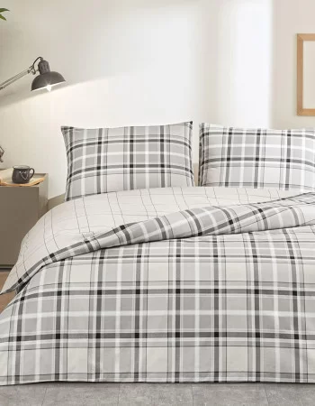 Taç Caleb Ranforce Çift Kişilik Nevresim Takımı Gri