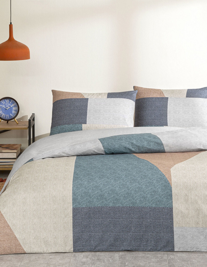 Taç Hugh Ranforce Çift Kişilik Nevresim Takımı Turkuaz