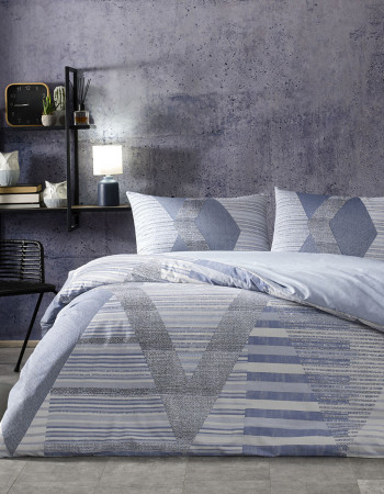 Taç Lucas Ranforce Çift Kişilik Nevresim Takımı Mavi