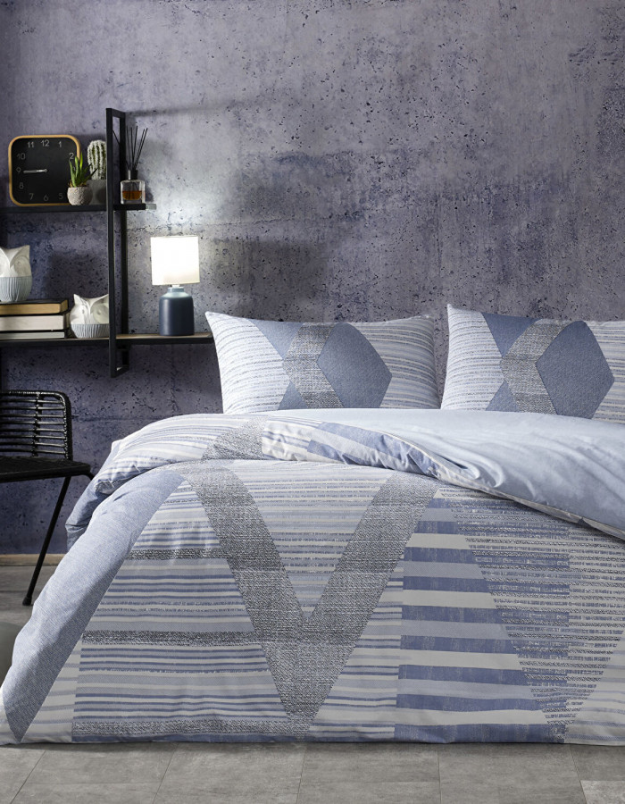 Taç Lucas Ranforce Çift Kişilik Nevresim Takımı Mavi