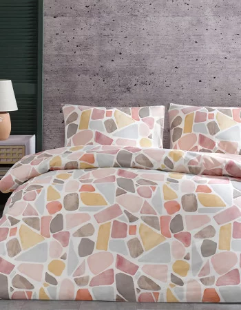 Taç Alvy Ranforce Çift Kişilik Nevresim Takımı Pembe