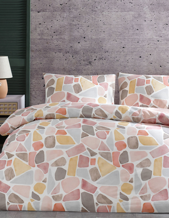 Taç Alvy Ranforce Çift Kişilik Nevresim Takımı Pembe