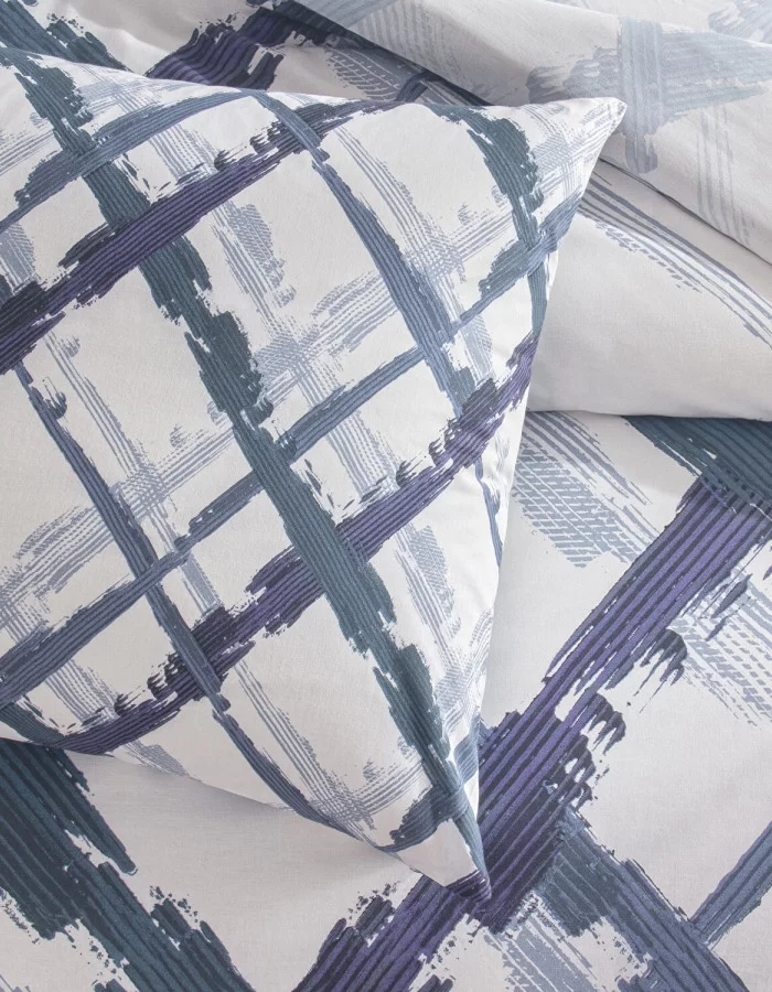 Taç Briza Ranforce Çift Kişilik Nevresim Takımı Mavi