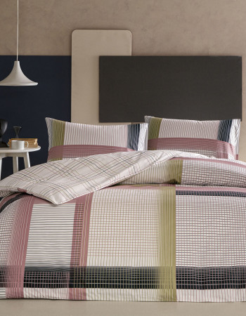 Taç Zyra Ranforce Çift Kişilik Nevresim Takımı Pembe