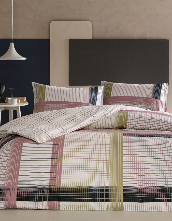 Taç Zyra Ranforce Çift Kişilik Nevresim Takımı Pembe