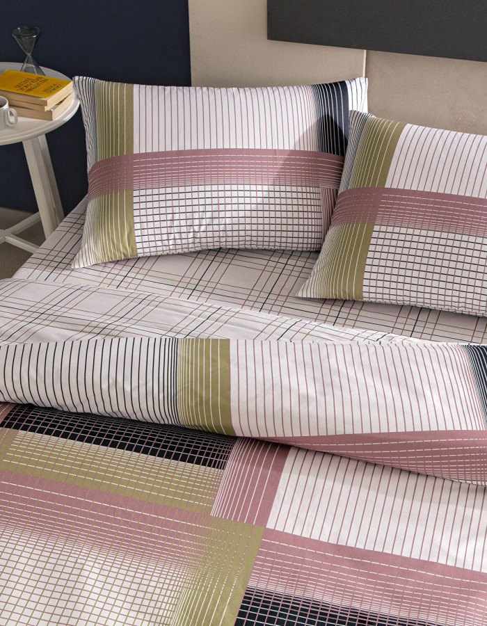 Taç Zyra Ranforce Çift Kişilik Nevresim Takımı Pembe