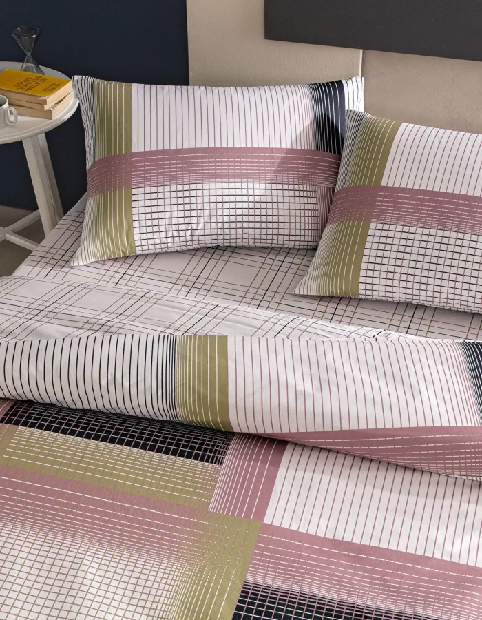 Taç Zyra Ranforce Çift Kişilik Nevresim Takımı Pembe