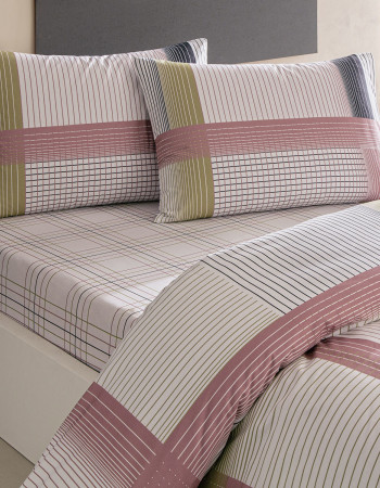 Taç Zyra Ranforce Çift Kişilik Nevresim Takımı Pembe